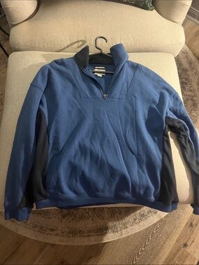 American Eagle Outfitters Blue and Black Quarter-Zip Pullover